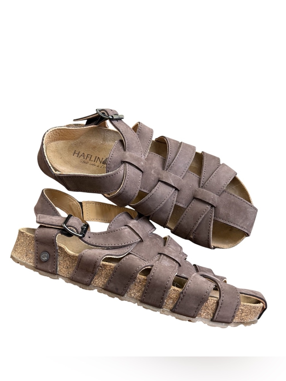 Haflinger Bio Paula fisherman Jesus sandals Women's size 37 US 6 brown